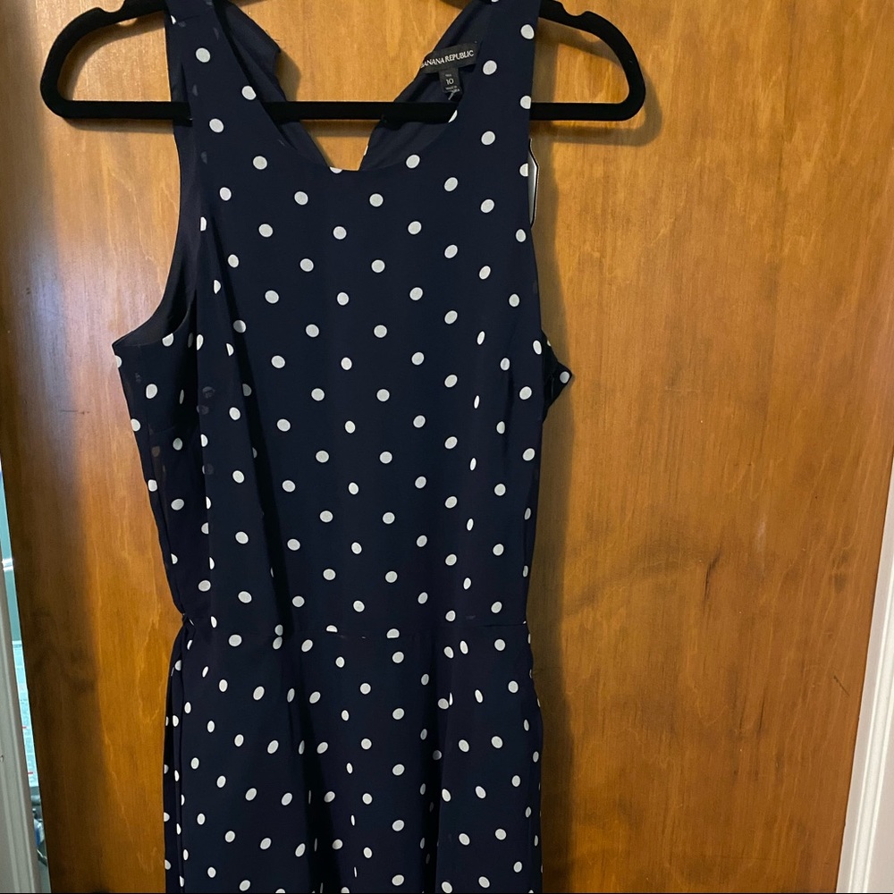 Blue & white polka dot banana republic dress